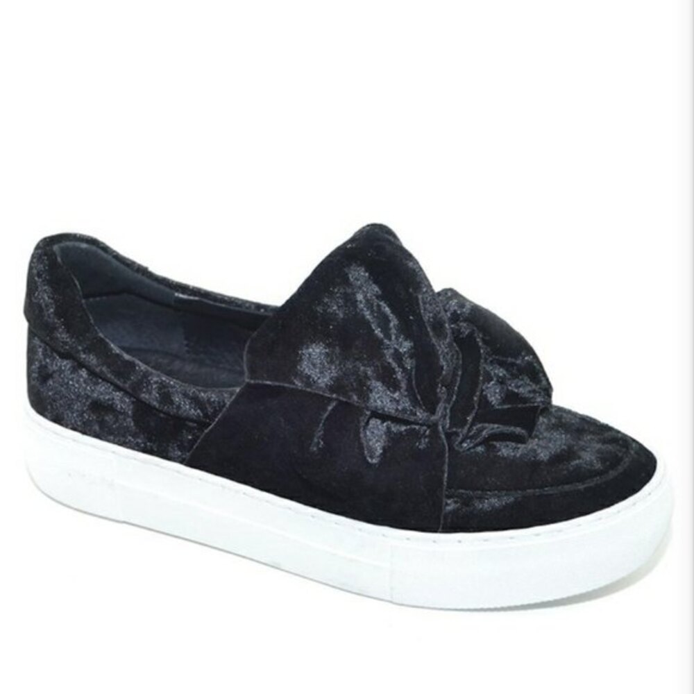 Jslides Velvet Black Bow Velour Platform Slides 9 Annabell